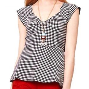 Deletta Anthropologie Neo Gingham Crossback Top